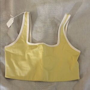 Girlfriend Collective Yellow Tank with Cream Trim